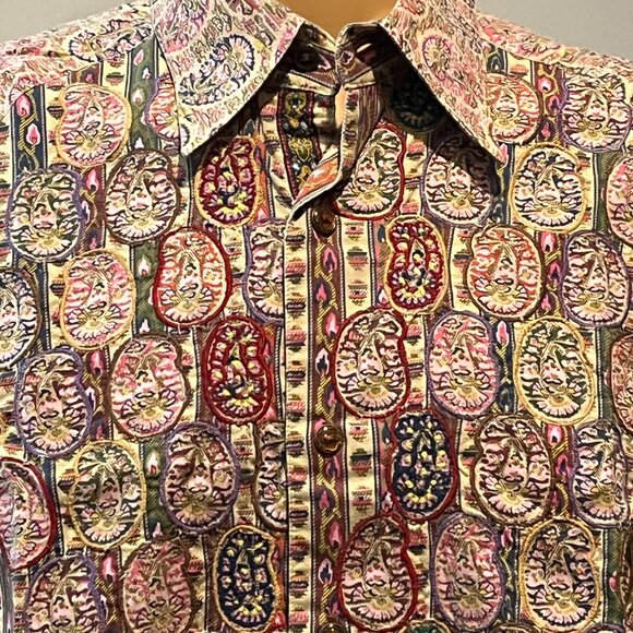 Robert Graham Large Embroidered Patch Shirt (EUC) Rare! - Picture 5 of 7
